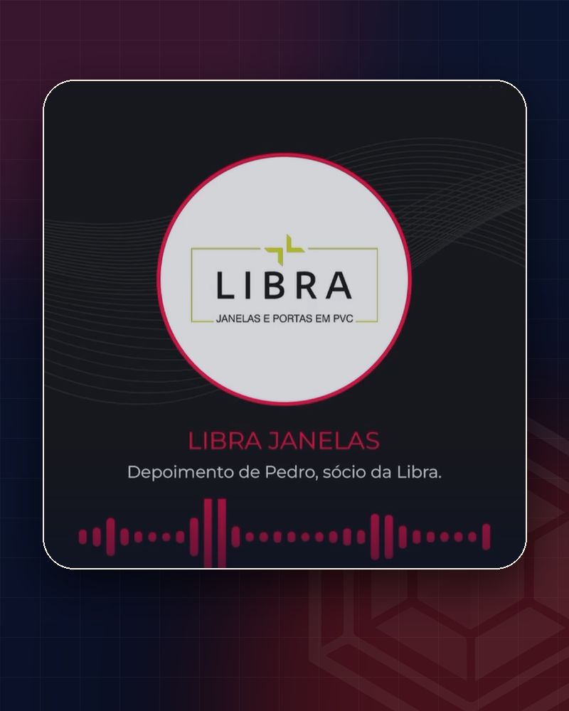 Capa do vídeo-depoimento de Pedro, sócio da Libra Janelas, sobre a Agência Redstone